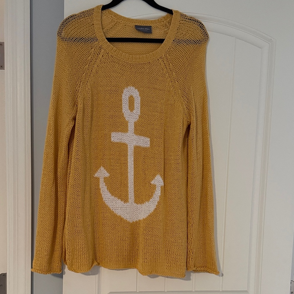 Wooden Ships Yellow Knit Sweater Anchor